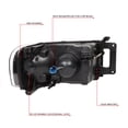 thumbnail image 2 of DNA Motoring For 02-05 Dodge Ram LED DRL Black Sequential Turn Signal Projector Headlight Lamps Pair, 2 of 6