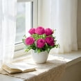 thumbnail image 4 of Rosa Artificial En Maceta: Arreglo Floral Artificial Realista En Maceta Blanca para Centro de Mesa En El Hogar, Oficina, Sala de Estar y Decoración de Bodas., 4 of 6