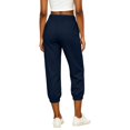 thumbnail image 5 of Womens Linen Cropped Jogger Pants Elastic Drawstring Waist Casual Summer Trousers with Pockets Lightweight Lounge Pants, L, 5 of 8