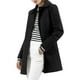 thumbnail image 5 of Abrigo de invierno de longitud media con cuello de solapa y un solo botón para mujer Inspire Chic 2XL negro, 5 of 8