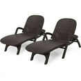 thumbnail image 1 of Noble House Chaises Longues en Faux Osier pour Extérieur (Ensemble de 2) Brun Foncé, 1 of 10