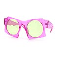 thumbnail image 4 of Retro Square Round Circle Lens Plastic Geometric Mod Sunglasses Pink - Yellow, 4 of 8