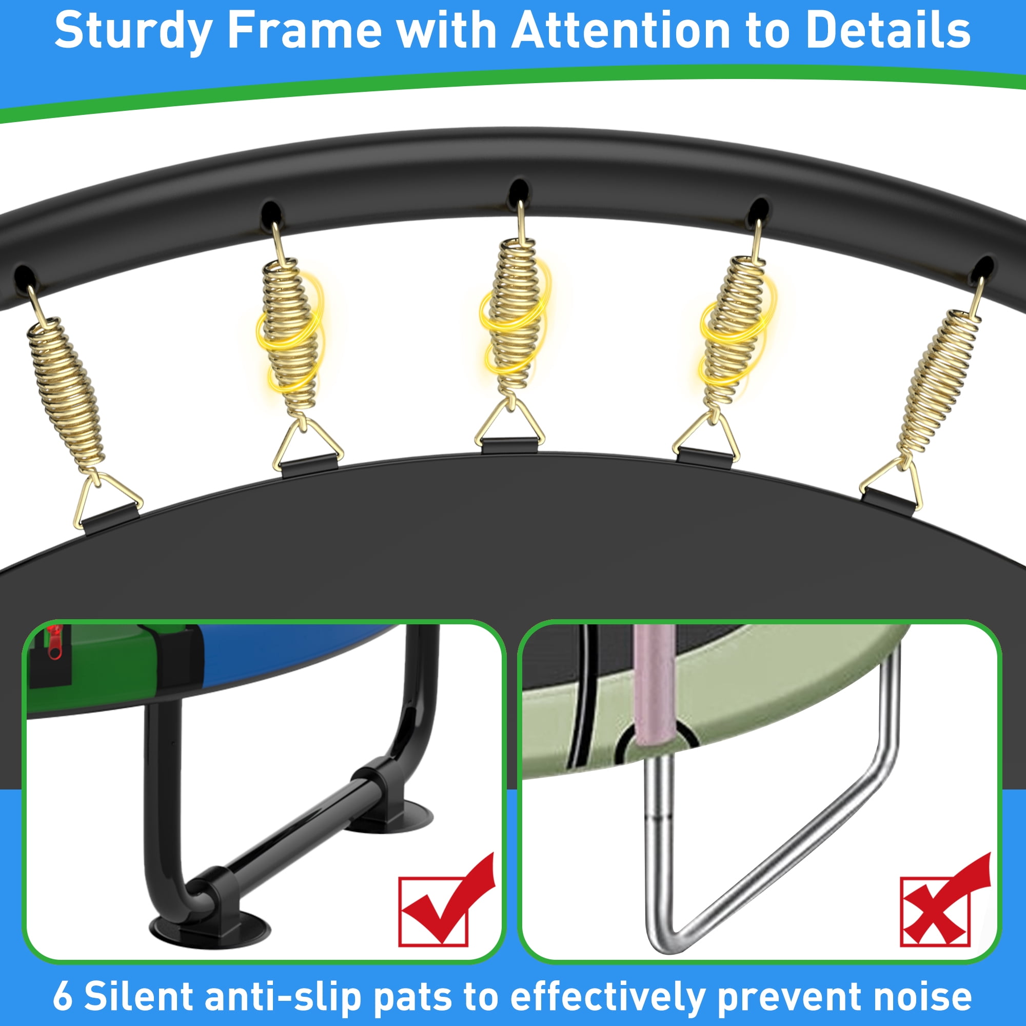 CITYLE 600LBS Trampoline for Toddlers 5.5FT 66'' Indoor Mini Trampoline for Kids with Enclosure, Basketball Hoop, Swing, Adjustable Bar, Small Toddler Trampoline Gifts for Boys & Girls