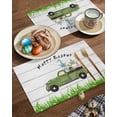 thumbnail image 2 of Easter Placemats Set of 6, Easter Eggs Truck Placemat for Dining Table Decorations, Bunny Gnomes Grass Wood Grain Place Mats, Spring Table Mats for Kitchen Dinner Seasonal Holiday Party Decor, 2 of 5