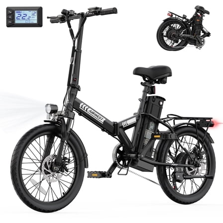 AIRWEST 20" Foldable Electric Bike for Adults, E Bike with Pedal-assist, Peak 750W, Removable 48V 7.8Ah Battery, Speed 20MPH, Up to 50 Miles PAS Range, E Bicycle for Riding Commuting, UL2849