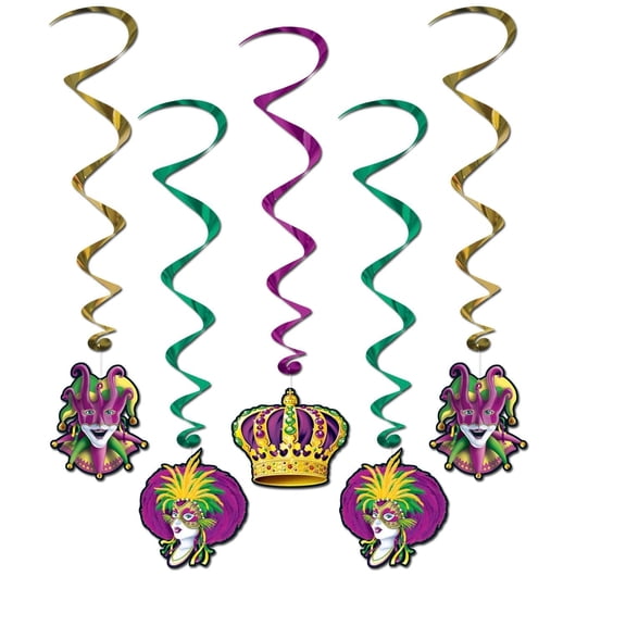 Beistle Mardi Gras Party Whirls (Case of 30)