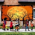 thumbnail image 5 of 8X7 ft Happy Halloween Orange Garage Door Decoration Background Bat Scary Pumpkin Lantern Full Moon Backdrops for Parties Kids Photo Photography Booth Decor Banner Cover, 5 of 5