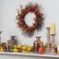 thumbnail image 2 of Northlight Leaves and Berries Artificial Fall Harvest Twig Wreath - 24 inch, Unlit, 2 of 3