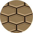 thumbnail image 1 of Ahgly Company Machine Washable Indoor Round Transitional Caramel Brown Area Rugs, 3' Round, 1 of 7