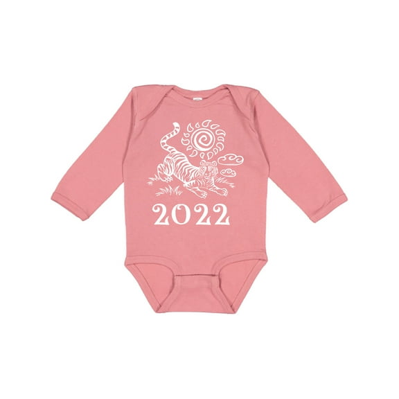 Inktastic 2022 Chinese New Year Tiger Boys or Girls Long Sleeve Baby Bodysuit