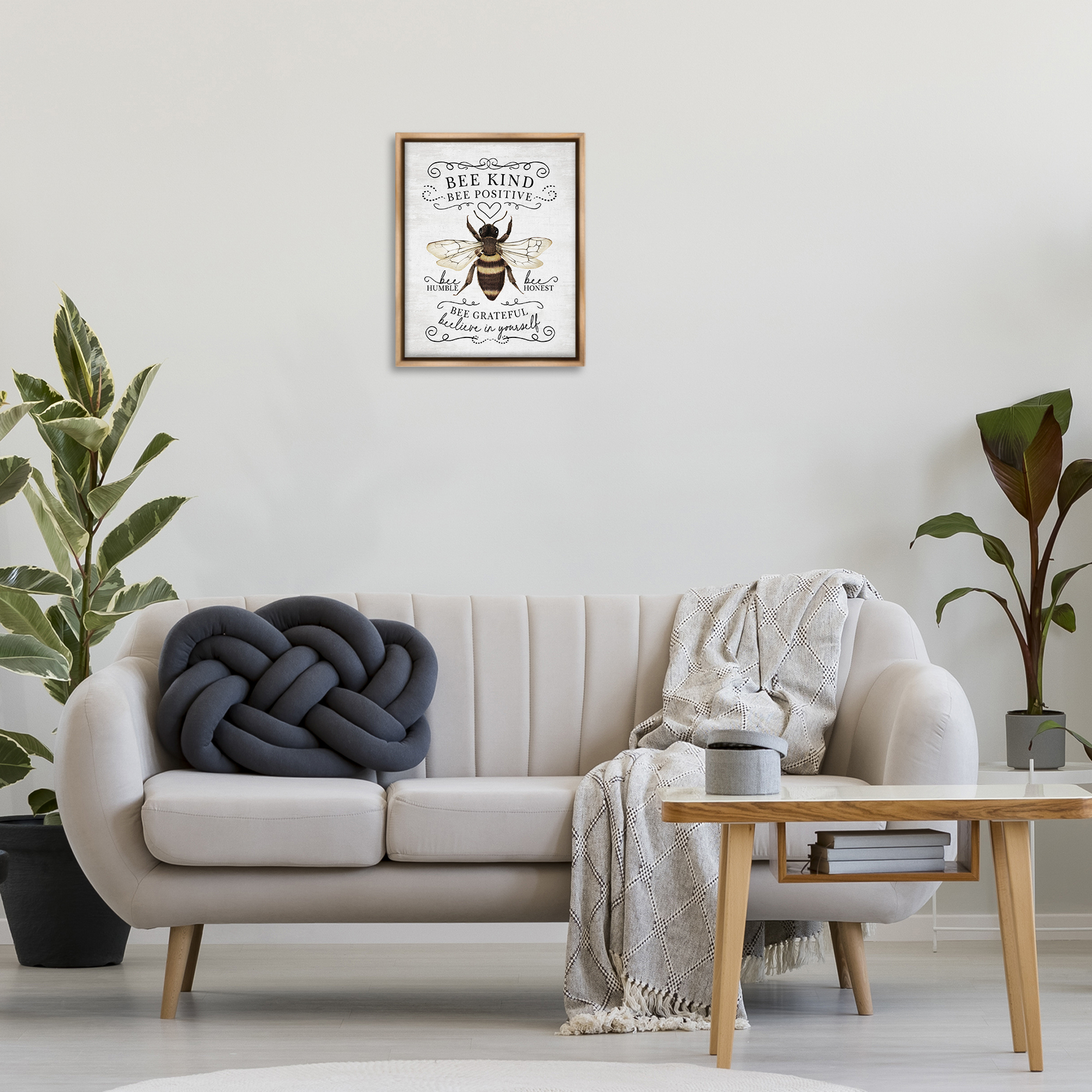 Stupell Industries Vintage Bee Phrases Animals & Insects Painting Brown Floater Framed Canvas Art Print Wall Art, 17 x 21