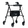 thumbnail image 1 of Andador con ruedas de aluminio Medline Superlight, negro: andador de movilidad ultraligero, plegable y duradero, 1 of 5