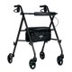 thumbnail image 1 of Andador con ruedas de aluminio Medline Superlight, negro: andador de movilidad ultraligero, plegable y duradero, 1 of 5