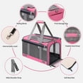 thumbnail image 5 of CshidWorld Cat Carrier, Pet Carrier for Large Cats, Soft-Sided Cat Carrier with a Bowl/Front Storage Bag for Small Medium Cats Dogs up to 20lbs, Collapsible Travel Cat Carrier, TSA Approved(Pink), 5 of 7