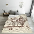 thumbnail image 5 of Rateoe Cowboys Riding Horses Print Fuzzy Fleece Throw Blanket Extra Large,Super Soft,Fluffy and Warm Blankets for Couch,Bed,All Season Use (40"x30"), 5 of 8