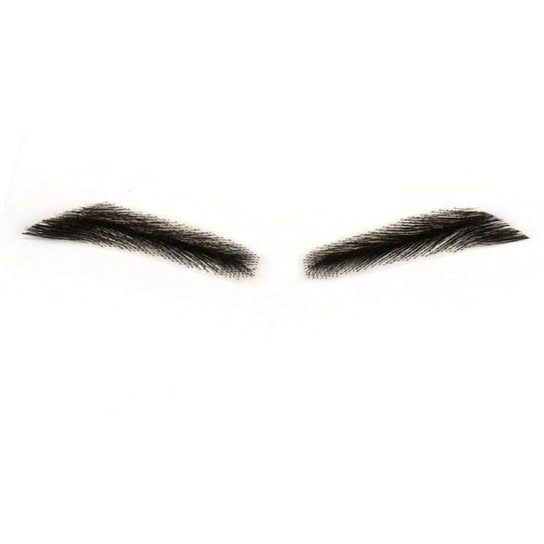 Cejas postizas de cabello humano para hombres y mujeres Base de encaje reutilizable Cejas postizas Color negro (MM-A3)
