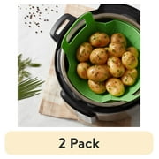 (2 pack) Instant Pot Steamer Basket Official Silicone Accessory, Compatible with 6-quart and 8-quart Cookers in Green