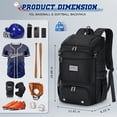 thumbnail image 4 of Mochila de béisbol RAINSMORE, ligera, para softball, negra, 4 of 7