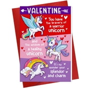 WaaHome Unicorn Valentines Day Cards for Kids Classroom Funny Valentine's Day Gifts Card for Girls Rainbow Unicorn Valentine Greeting Card with Envelope Happy Valentines Day Anniversary Cards for Her