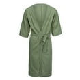 thumbnail image 6 of yunLCZ Under $10 night shirts for women sleepwear Womens Pajamas Short Sleeve Loungewear Two-Piece Sleepwear Button-Down Pj Set Beige L, 6 of 7