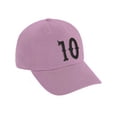 thumbnail image 3 of Daxton 3D Vintage Custom Number Low Profile Adjustable Baseball Dad Hat Cap, Pink Black, 10, 3 of 4
