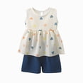 thumbnail image 4 of Toddler Girl Short Set Toddler Girls 2 Piece Outfits Cute Heart Print Sleeveless Babydoll Top & Shorts Matching Sets 0-8 Years Toddler Girl Summer Clothes, 4 of 4