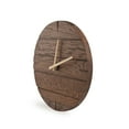 thumbnail image 5 of CONSDAN Vintage Oak Solid Wood Wall Clock, 12",  Walnut Color Round, 5 of 8