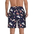 thumbnail image 3 of Yiaed Retro Rabbit Flower Print Men's Swim Trunks with Lining Quick Dry Sports Shorts Beach Shorts Boardshorts-3X-Large, 3 of 5