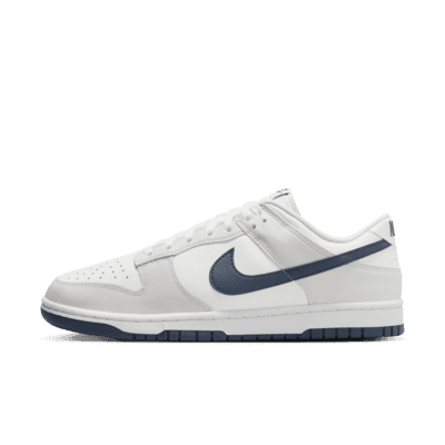 Nike Dunk Low Retro Men's Shoes Color: Summit White/Platinum Tint/White/Midnight Navy Size: 15