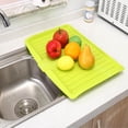 thumbnail image 4 of YWIYIUD 1PC Kitchen Plastic Dish Drainer Board, Large Draining Tray with Side Drop, Water Drain Board Drying Plate Dish Strainer Mat with NonSlip Base for Bowl Cup Kitchenware 17.7x12.4inch, 4 of 6