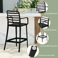 thumbnail image 4 of WestinTrends Playa 29.5" Outdoor Polypropylene Plastic Patio Bar Height Stools (Set of 2), Black, 4 of 16