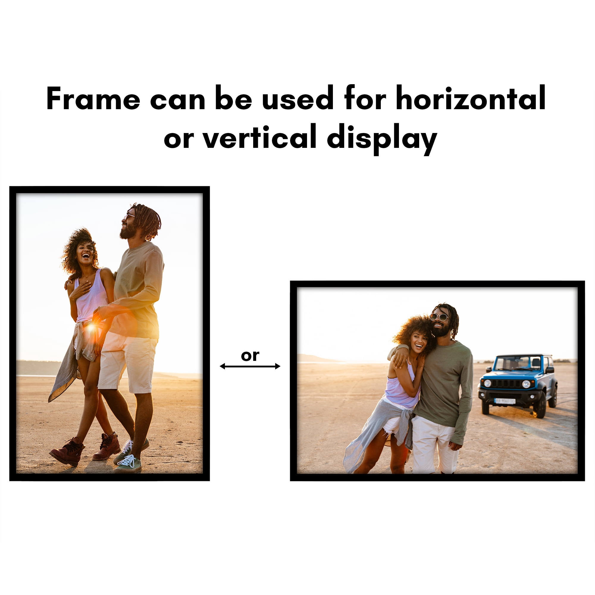 Americanflat 16x24 Poster Frame with Polished Plexiglass Streamline Collection Thin Border Wall - Black