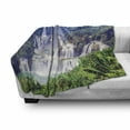 thumbnail image 2 of Nature Soft Flannel Fleece Throw Blanket, Waterfall Exotic Tropical Leaves Natural Swimming Pool Water Picture, Cozy Plush for Indoor and Outdoor Use, 50" x 70", Forest Green Pale Blue, by Ambesonne, 2 of 5