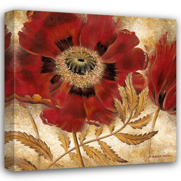 Richard Henson 20x20 Gallery Wrapped Canvas Wall Art Titled - Red Poppy