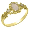 thumbnail image 1 of LBG British Made 9k Yellow Gold Natural Opal Womens Engagement Ring - 33 size options - Size 6, 1 of 1