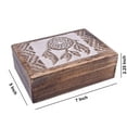 thumbnail image 3 of diollo Wood Handmade Wooden Small Jewelry Box for Women Jewel Organizer Trinket Box Antique Wooden Color || Size: 7 X 5 X 2.25 Inches, 3 of 3