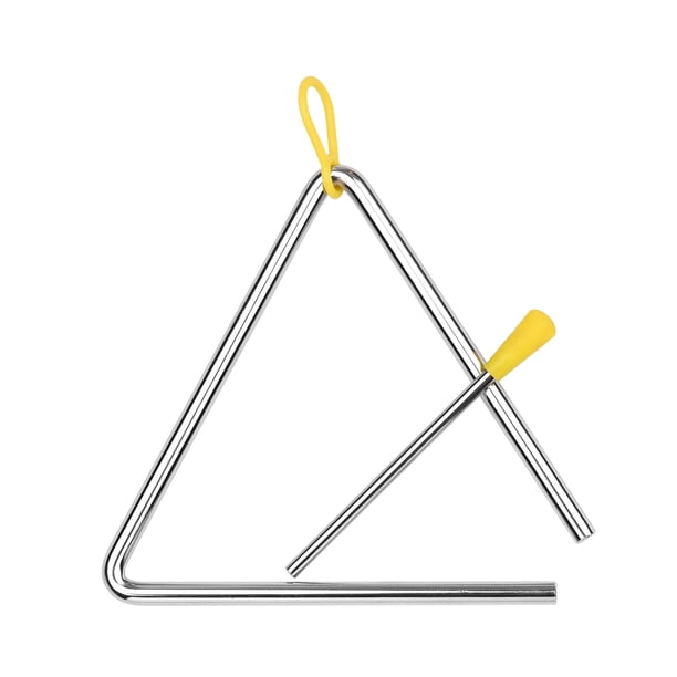 Campana de triángulo Triángulo de campana triangular de 6 pulgadas con mazo de metal. idiófono. percusión de acero. niños pequeños. ritmo de aprendizaje. educación temprana. instrumento musical. percu Maboto Campana de triángulo