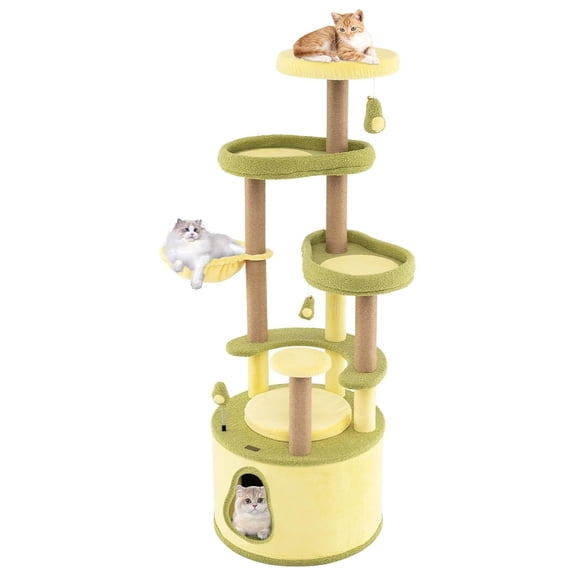 62.5 Inch Cat Tree Tower - Multi-Level Cat Condo with Scratching Posts