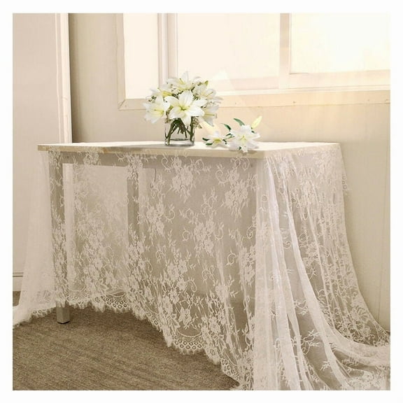 Rectangular lace tablecloth - 150 x 300 cm, white