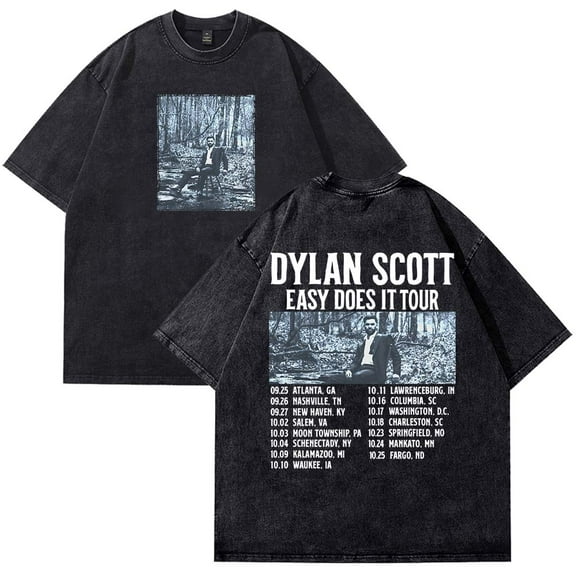 Dylan Scott Easy Does It Tour 2025 T-Shirt Cotton Wash Tee Women Men Short Sleeve Crewneck Tee