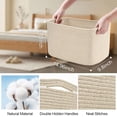 thumbnail image 2 of Natubeau 3 Pack Woven Storage Basket for Shelves, Cotton Rope Storage Bins for Toys Books, Storage Baskets for Organizing, 14.96"X9.8"X8.85", Brown, 2 of 9