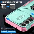 thumbnail image 4 of For Samsung Galaxy A14 5G Slim Fit Shockproof Hybrid with Slide Camera Cover & Rotated Ring Kickstand, [Military-Grade] Phone Case For Samsung Galaxy A14 5G 6.6",Grey Green,For Galaxy A14 5G, 4 of 8
