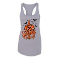 thumbnail image 2 of Wild Bobby Spooky Vibes Pumpkin Skulls Bats Stars with Orange and Black Halloween Women Racerback Tank Top, Heather Grey, X-Large, 2 of 6