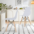 thumbnail image 4 of MoNiBloom Modern Shell Dining Room Chairs Set of 2, Lounge Chairs with Wood Legs, for Kitchen Dining Bedroom Living Room, White, 4 of 10