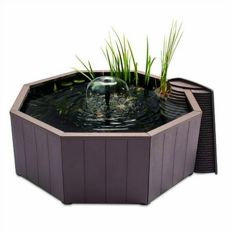 Aquagarden Piscine Nature Sans Creusage Trousse Complète d'Éléments d'Eau Attire les Oiseaux et la Faune dans Votre Cour Comprend une Structure d'Étang Doublure Pompe de Fontaine Échelle Nature Poche de Plantation