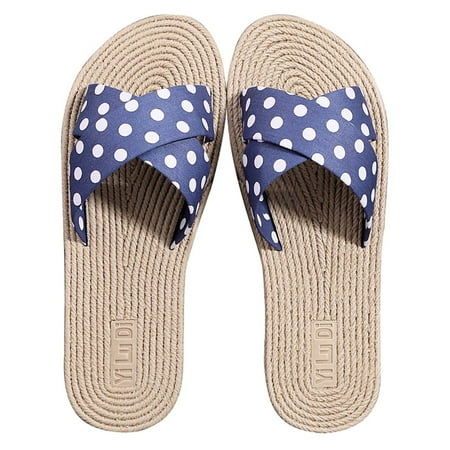 

Honeeladyy Clearance under 10$ Summer Ladies Slippers Polka Dot Polka Dot Holiday Beach Shoes