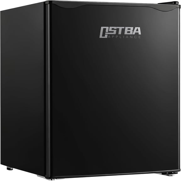 OSTBA Mini Fridge with Freezer - 1.8 Cu.ft Small Freezer Upright, Small Fridge with Adjustable Thermostat, Removable Shelves, Reversible Single Door for Bedroom Home Dorms Office Apartment, Black