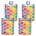 thumbnail image 2 of 2 Pack Rainbow Block Qtip Holder Dispenser Clear Plastic Storage Apothecary Jars for Cotton Swabs Balls Pads Floss, 2 of 7