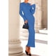 thumbnail image 3 of Vestido PRETTYGARDEN Otoño 2025 Azul XL Suéter con Mangas Campana, 3 of 7