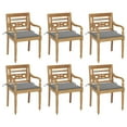 thumbnail image 1 of vidaXL Batavia Chairs with Cushions 6 pcs Solid Teak Wood, 1 of 5